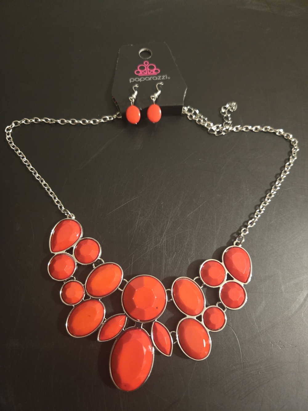 paparazzi Gemstone Bib Necklace and Earrings